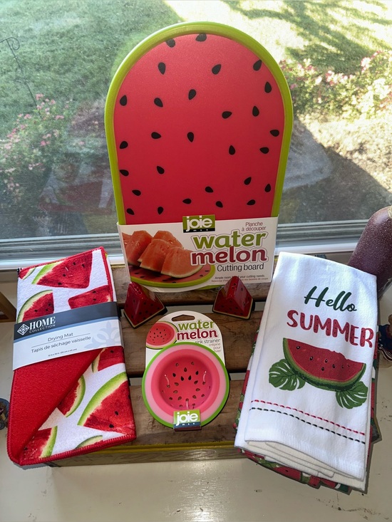 Joie Other - Watermelon Kitchen Bundle-towels, drying mat, sink strainer, cutting board - New